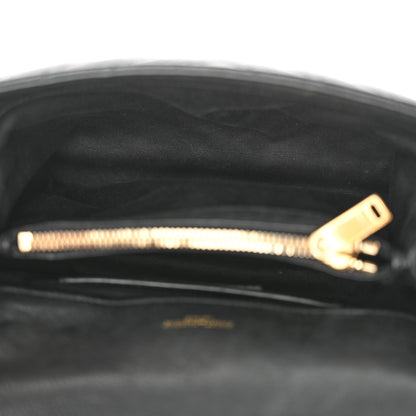 Saint Laurent Sheepskin Matelasse Chevron Monogram Medium College Bag Black 5 of 19