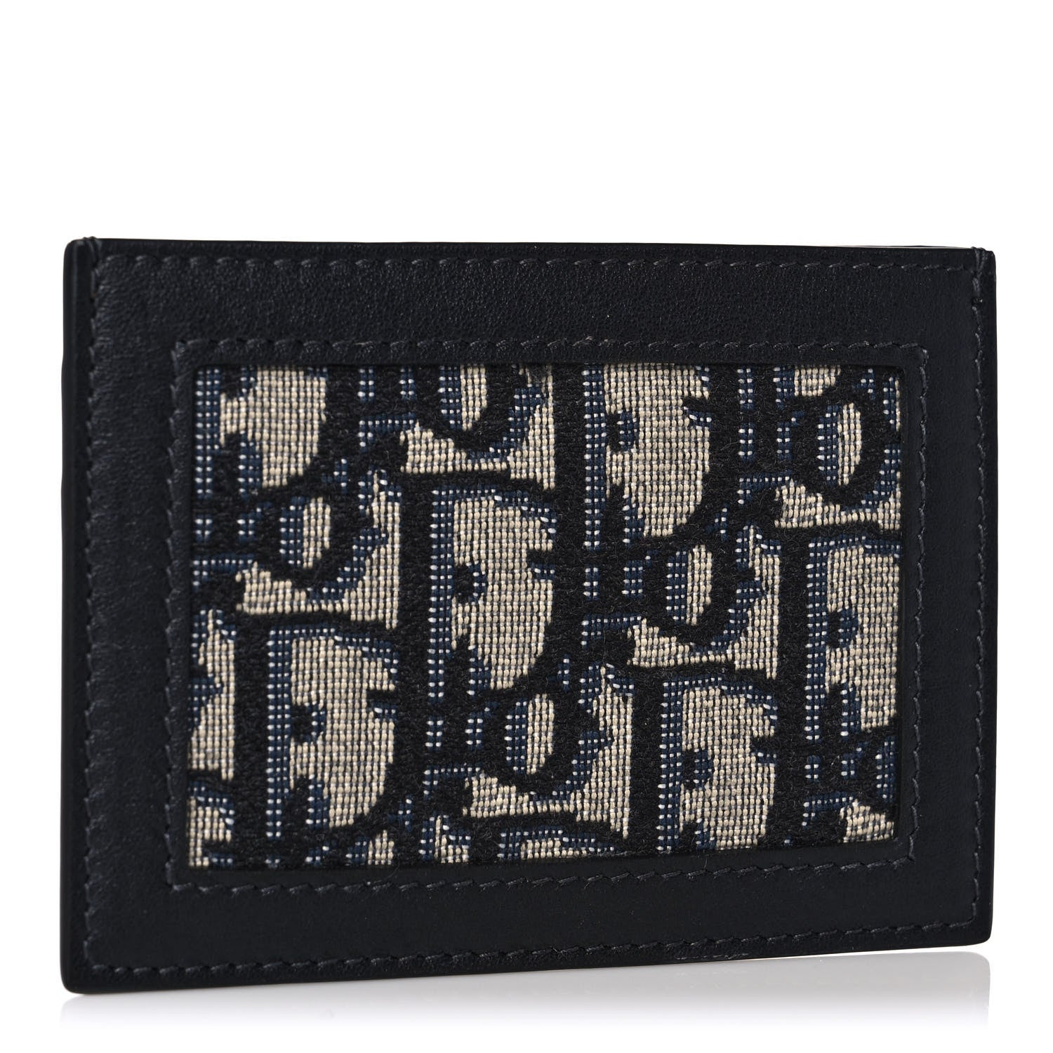 Christian Dior Calfskin Oblique Card Holder Blue 3 of 7