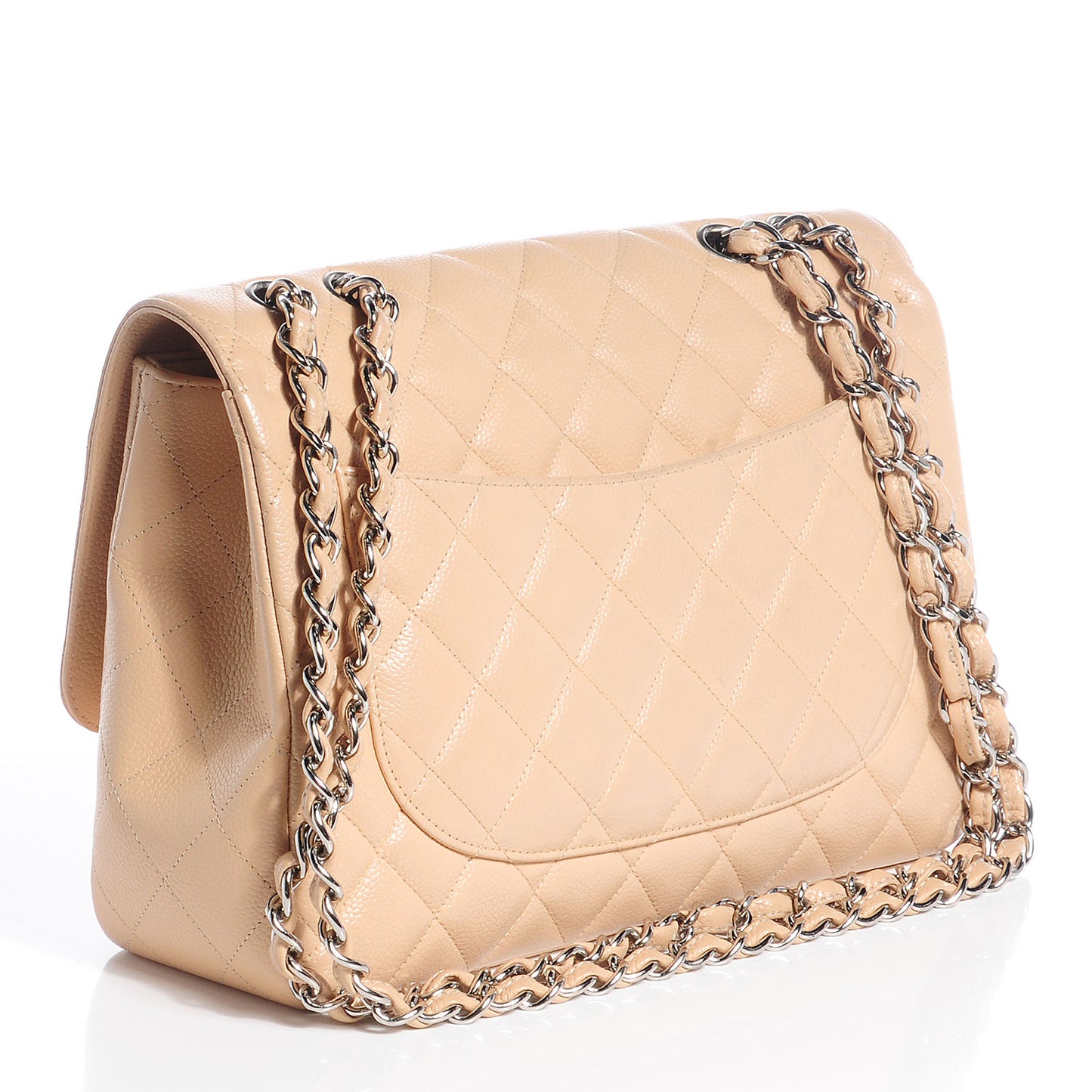 Caviar Jumbo Single Flap Beige Clair