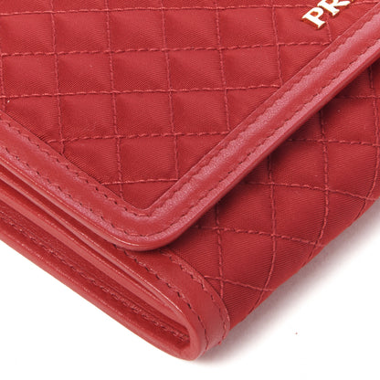 Prada Tessuto Quilted Mini Crossbody Wallet Fuoco 5 of 8
