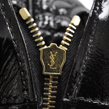 Saint Laurent Patent Crocodile Embossed Tribute Tote Black 9 of 9