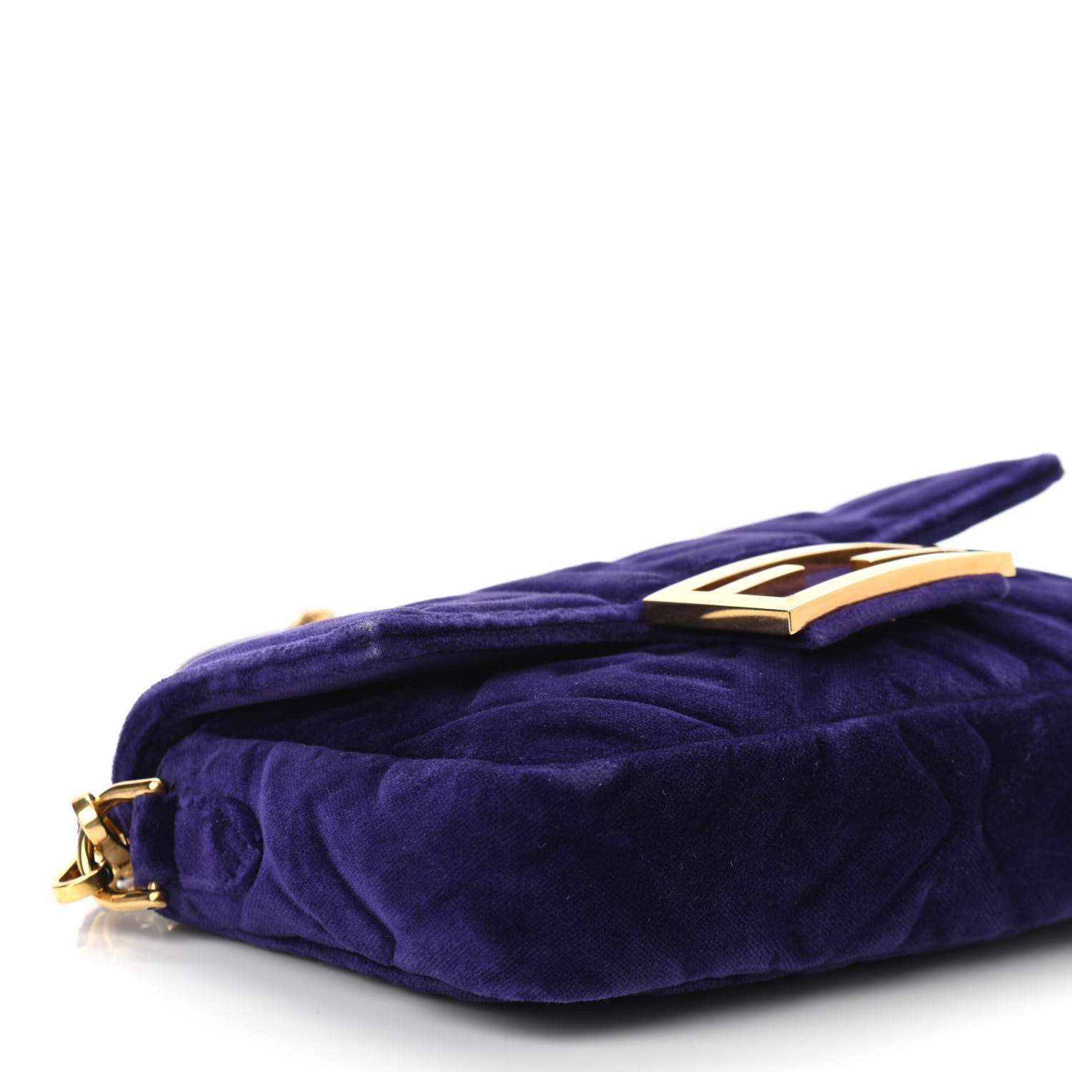Fendi Velluto FF Embossed Mini Baguette Viola Plus 11 of 12