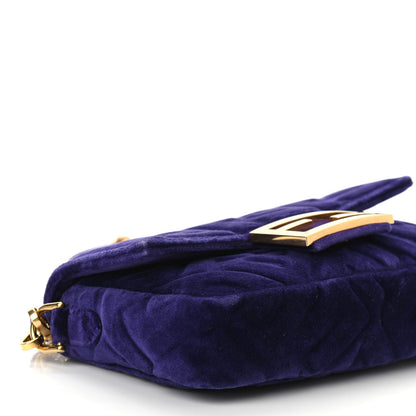 Fendi Velluto FF Embossed Mini Baguette Viola Plus 11 of 12