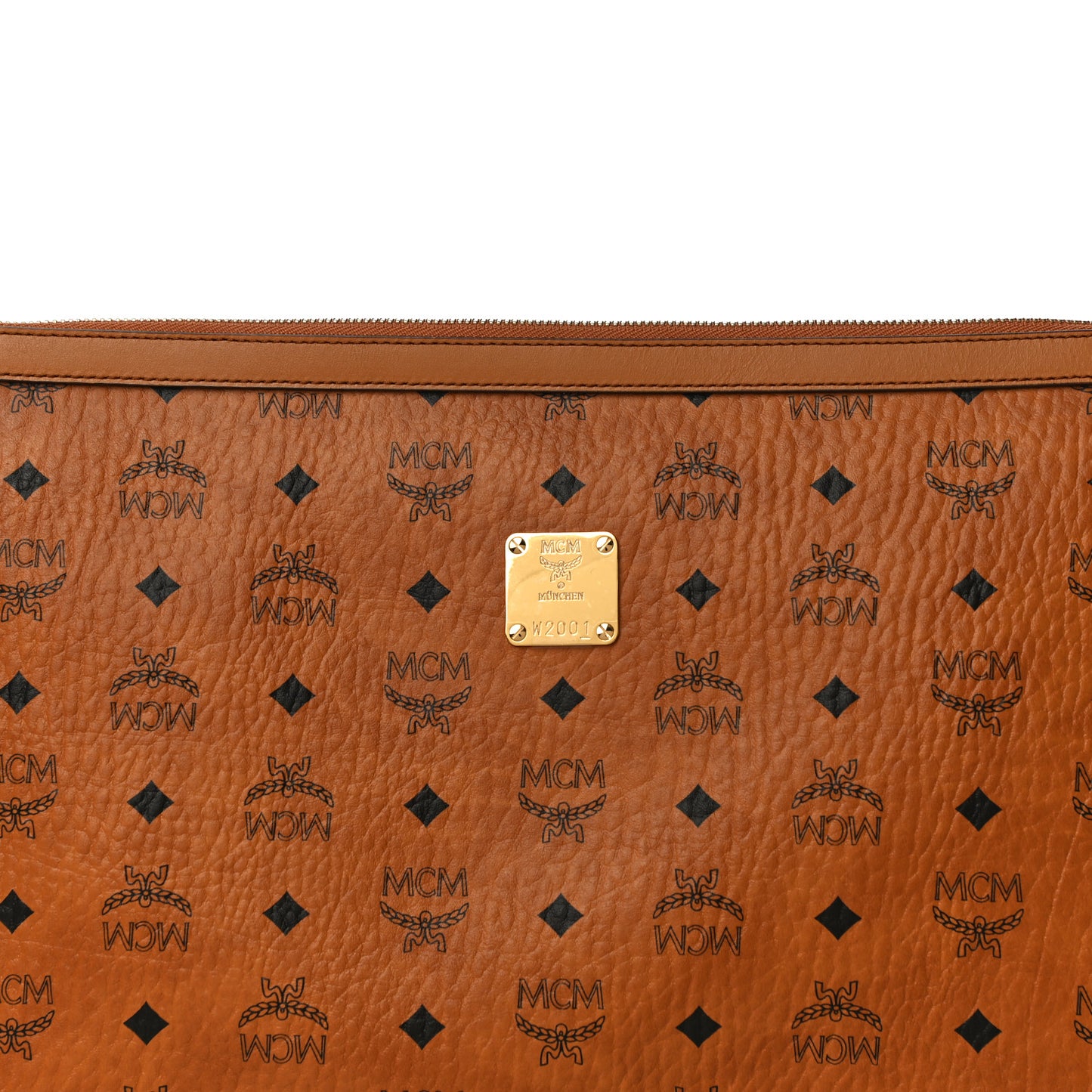 Visetos Large Zip Pouch Cognac