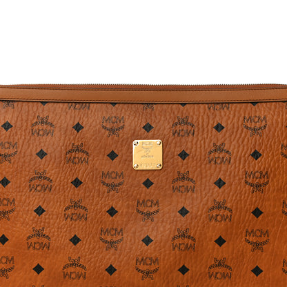 MCM Visetos Large Zip Pouch Cognac 8 of 10