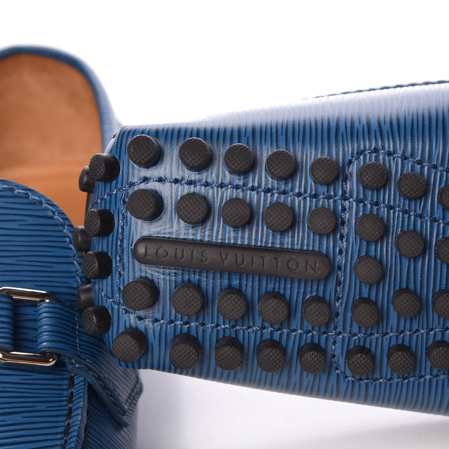 Louis Vuitton Epi Men's Hockenheim Moccasin Loafers 7.5 Cyan 6 of 9
