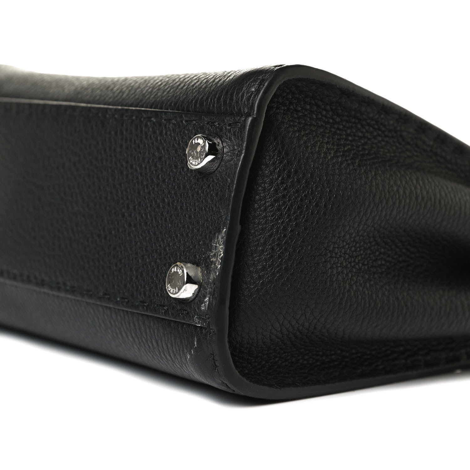 Fendi Cuoio Romano Selleria Bi-Color Mini Peekaboo Iconic Satchel Black Mou 10 of 15