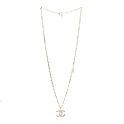 Chanel Crystal CC Pearl Necklace Gold 2 of 4