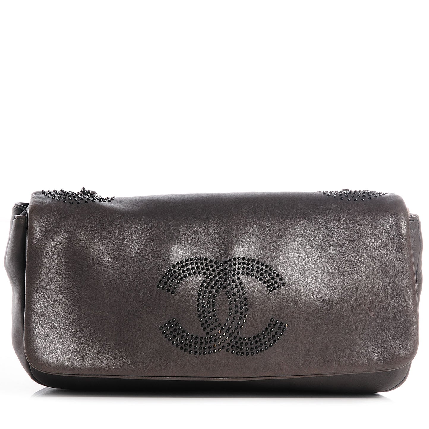 Lambskin Studded CC East West Flap Grey