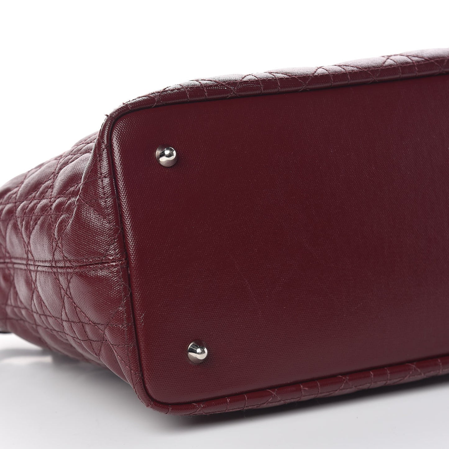 Coated Canvas Cannage Medium Panarea Tote Burgundy