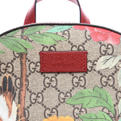 Gucci GG Supreme Monogram Tian Web Small Day Backpack Beige Multicolor Red 8 of 9