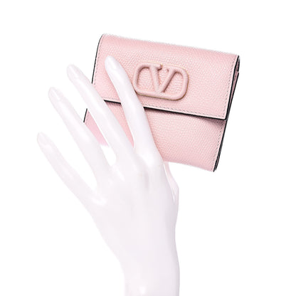 Valentino Garavani Grainy Calfskin VSling Compact Wallet Water Rose 2 of 8