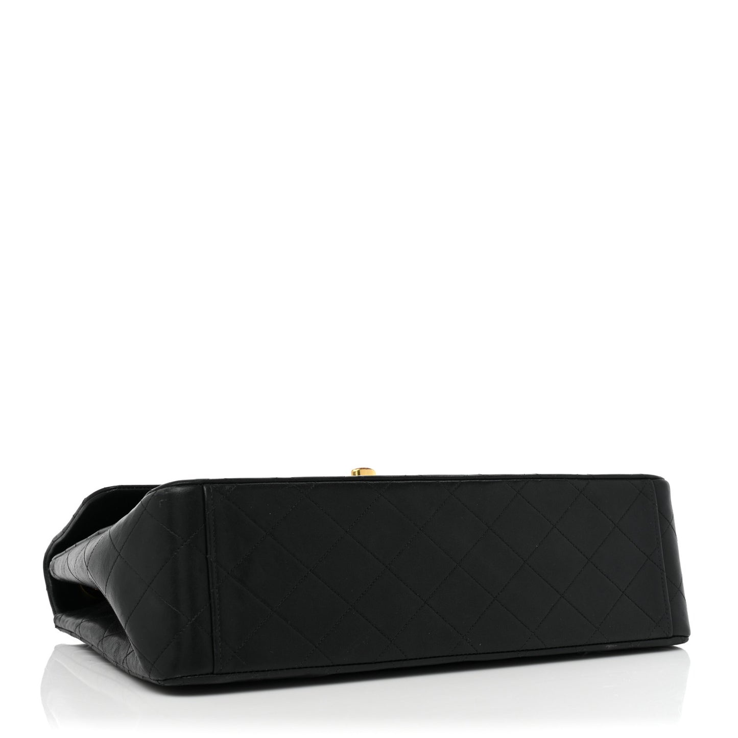 Lambskin Quilted XL Jumbo Single Flap Black