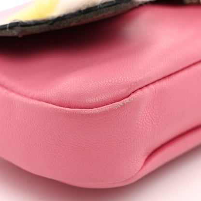 Fendi Nappa Rabbit Fox Fur Micro Buggie Baguette Rosa Fluo Multicolor 10 of 11