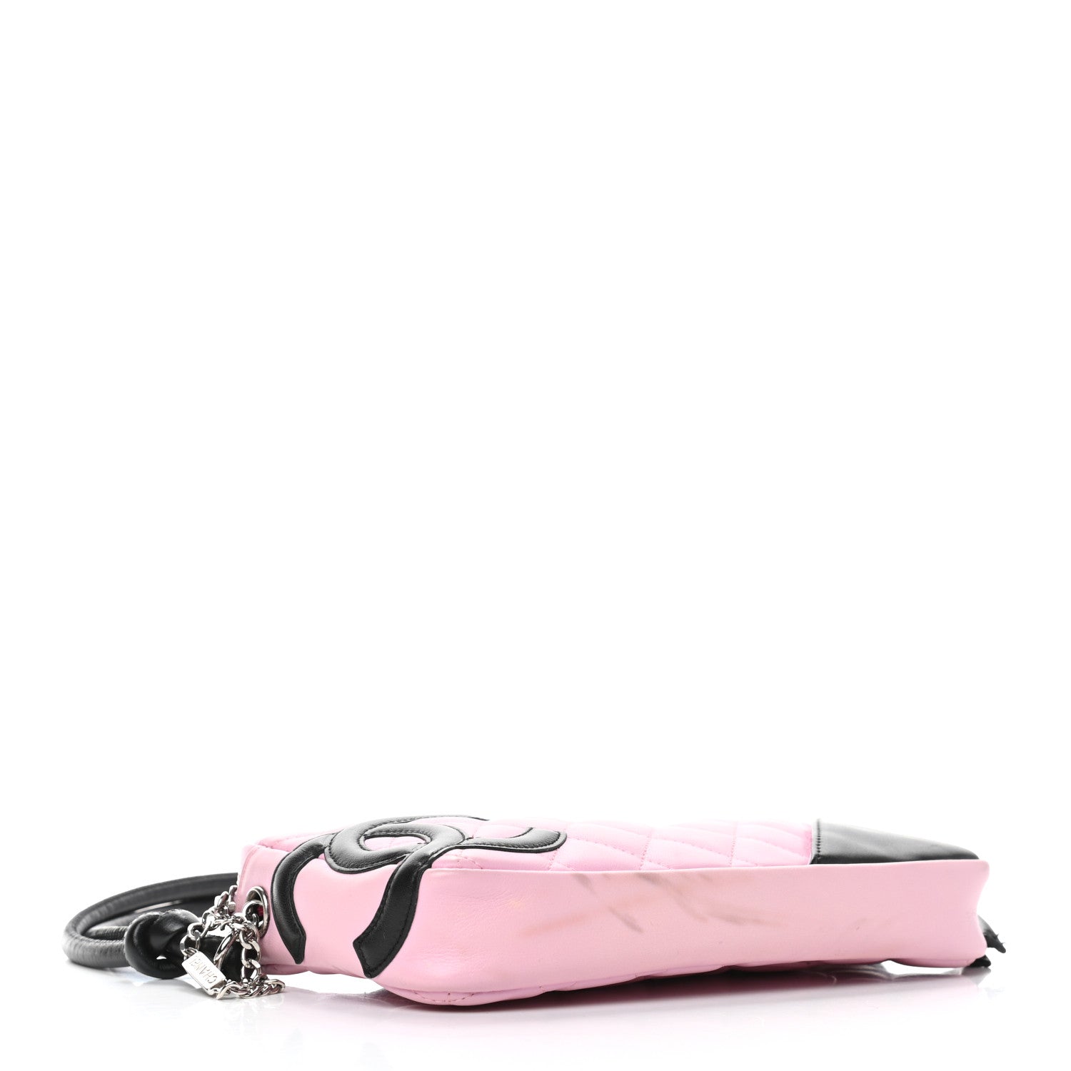 Chanel Calfskin Quilted Cambon Pochette Pink Black 4 of 10
