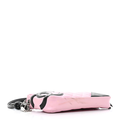 Chanel Calfskin Quilted Cambon Pochette Pink Black 4 of 10