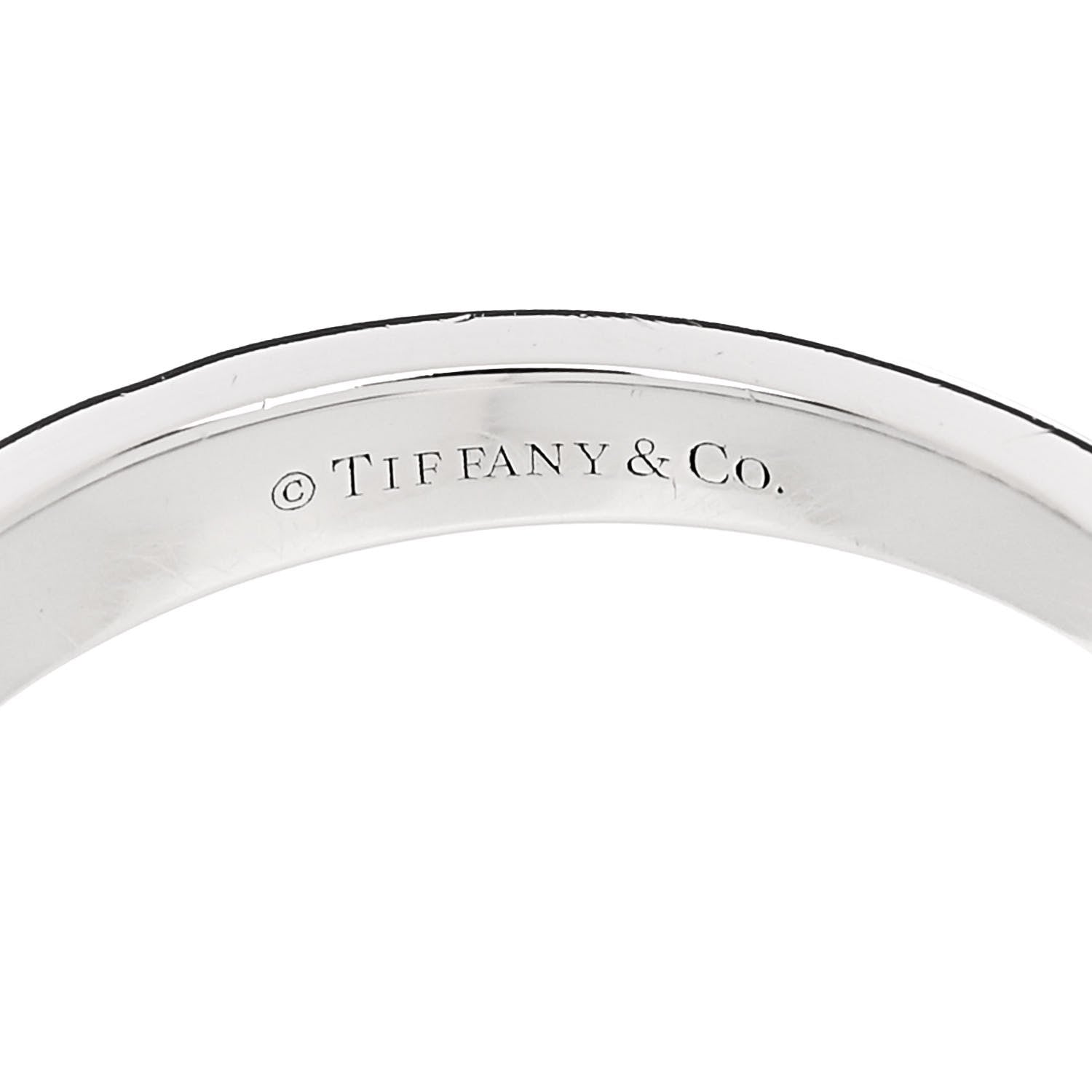 Tiffany Platinum Diamond .91ctw 3.5mm Embrace Band Ring 56 7.5 4 of 6