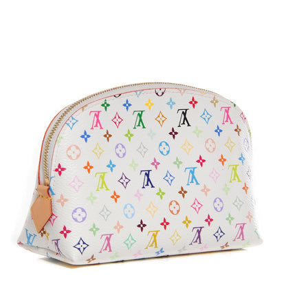 Louis Vuitton Monogram Multicolor Cosmetic Pouch White Litchi 3 of 7