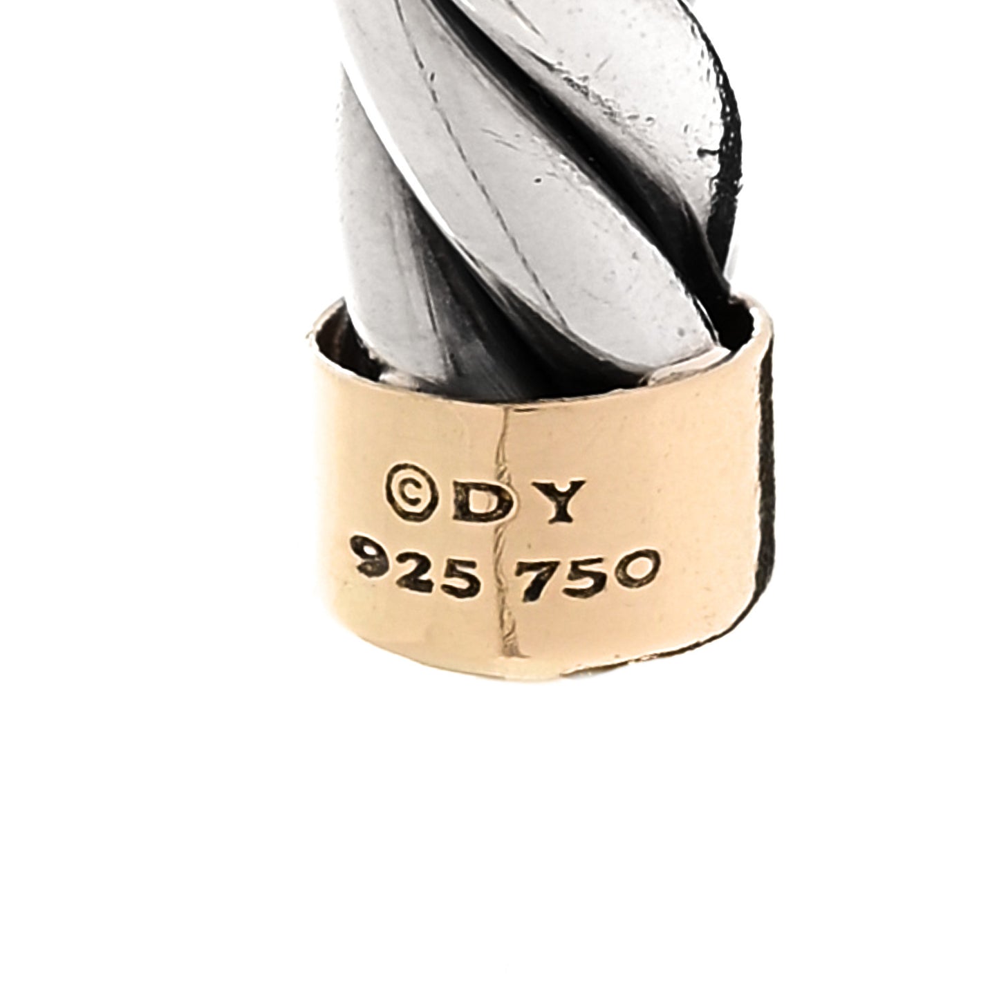 Sterling Silver 18K Yellow Gold 6mm Cable Classic Cuff Bracelet