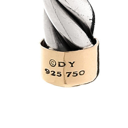 David Yurman Sterling Silver 18K Yellow Gold 6mm Cable Classic Cuff Bracelet 3 of 3