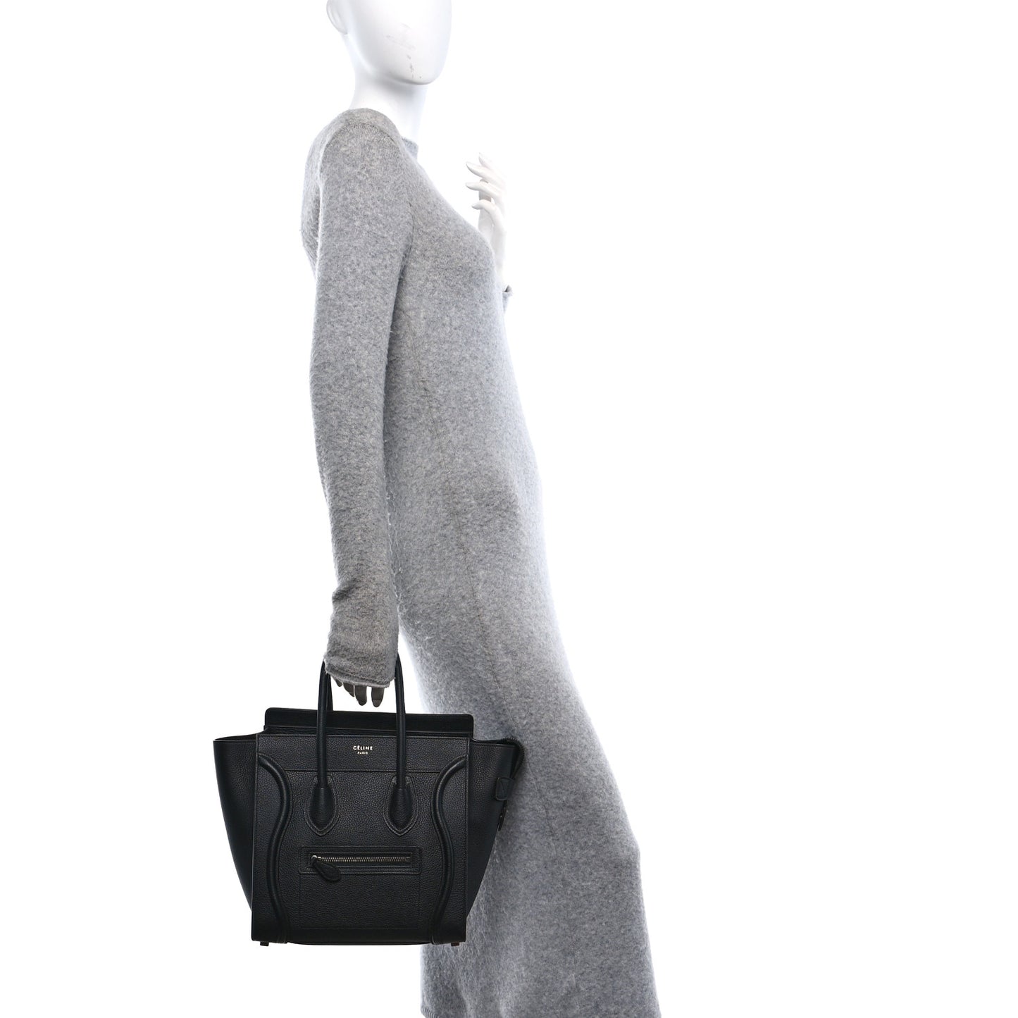 Drummed Calfskin Micro Luggage Black