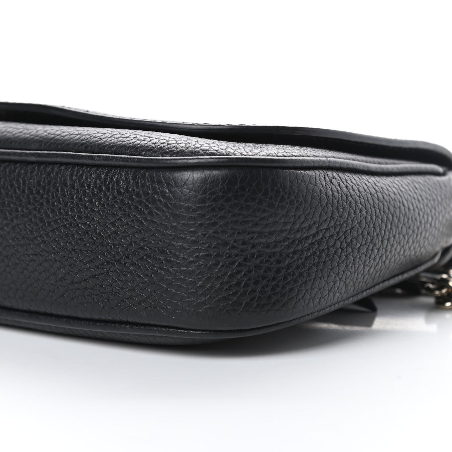 Pebbled Calfskin Medium Soho Flap Crossbody Black