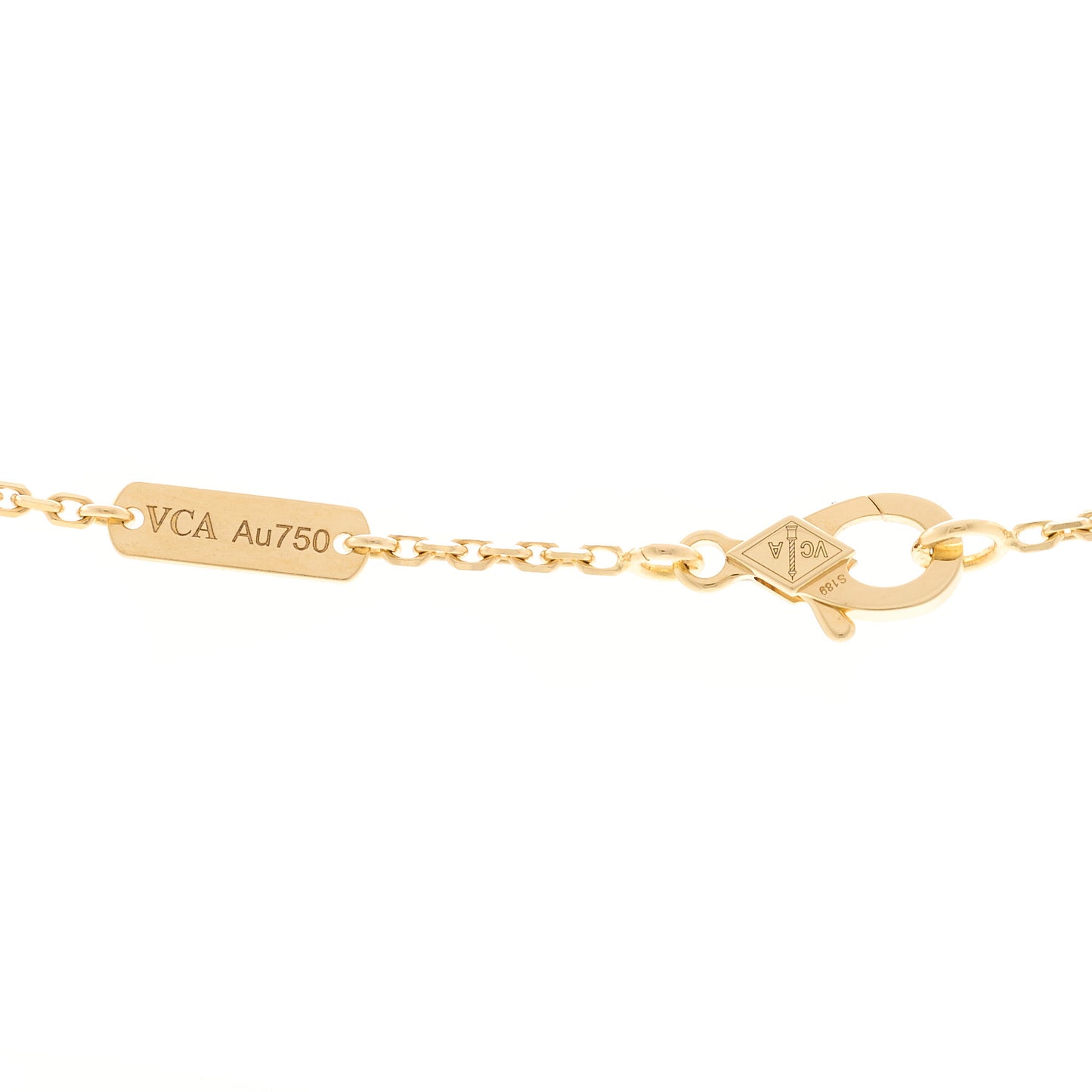 18K Yellow Gold Mother of Pearl Vintage Alhambra Pendant Necklace