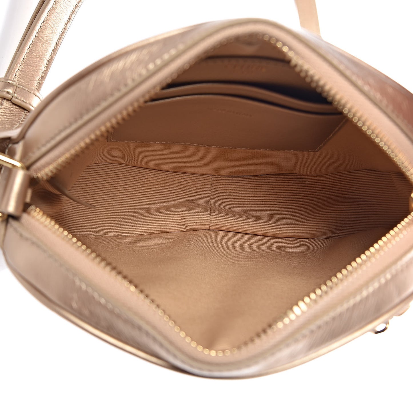 Laminated Calfskin Quilted Small C Charm Bag Gold