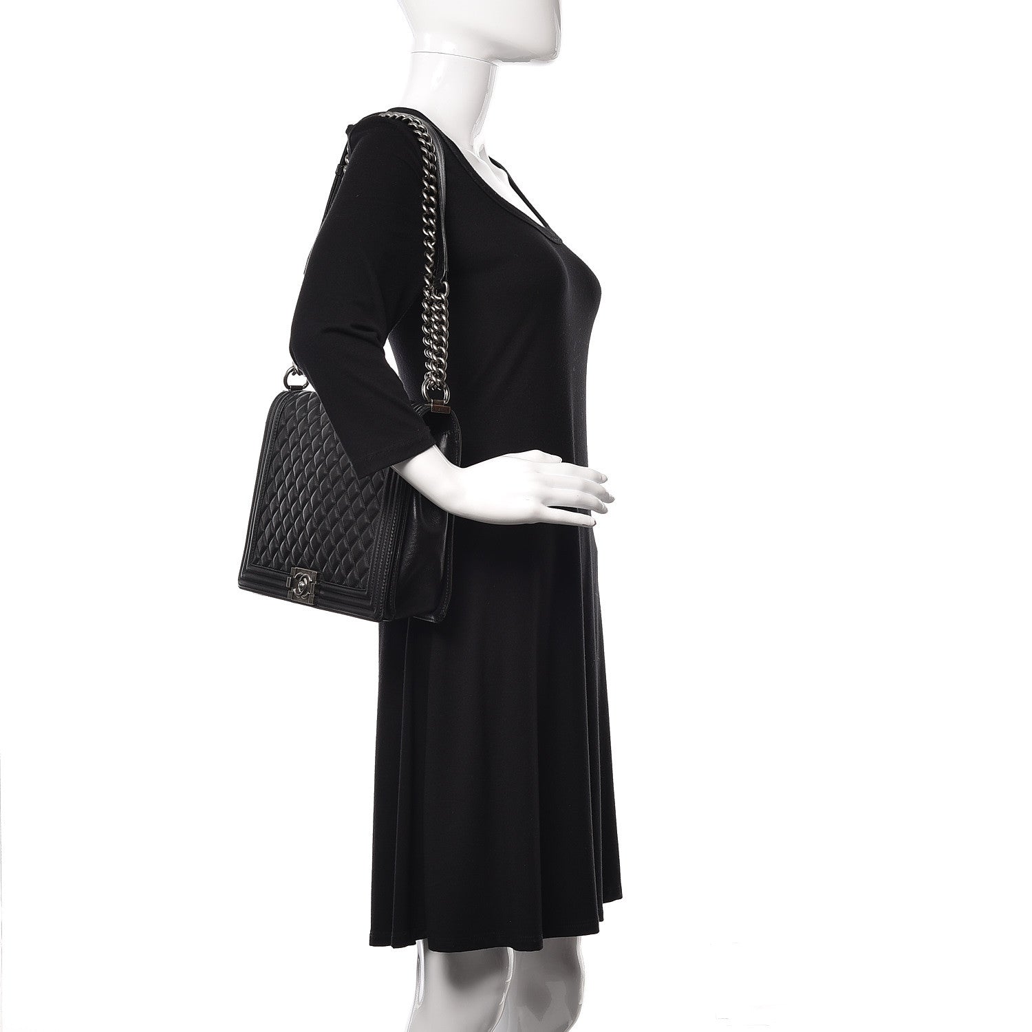 Chanel Calfskin Quilted Large Boy Flap Black 3 of 18