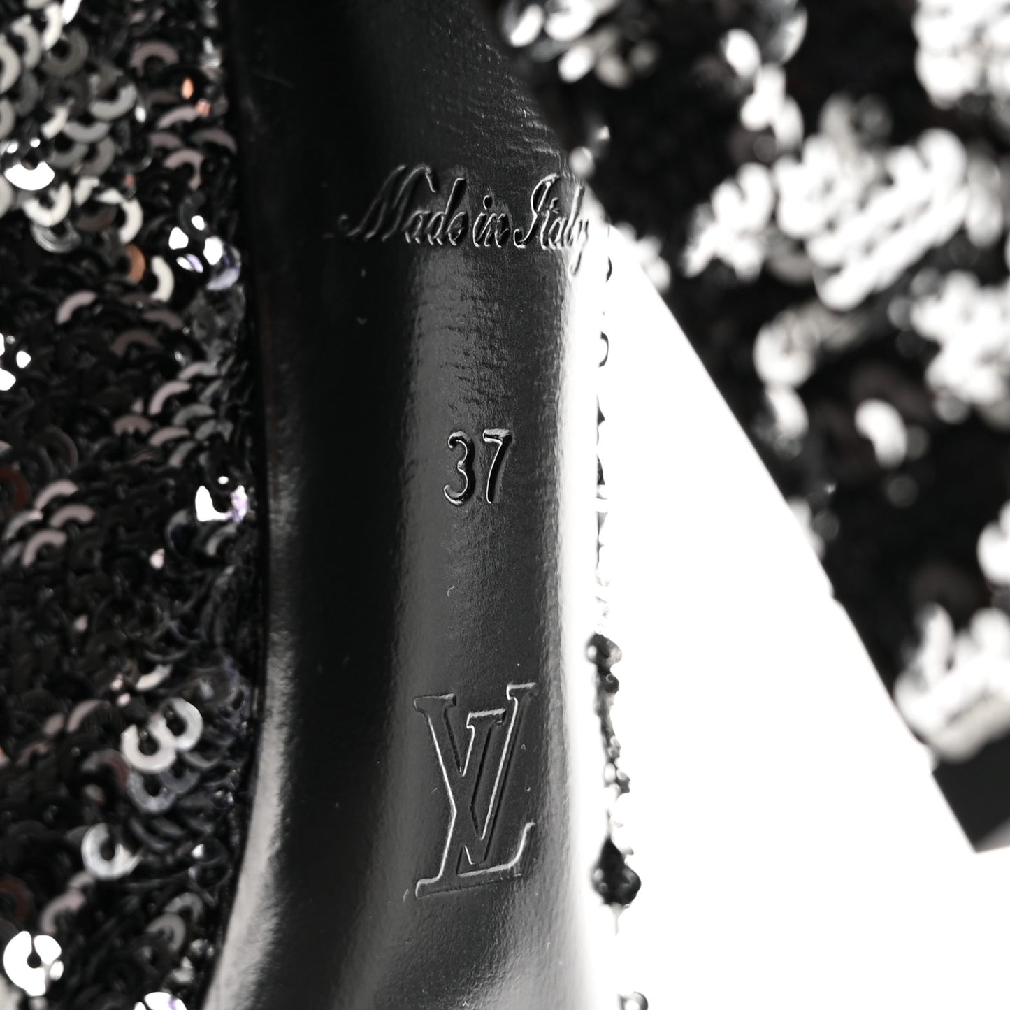 Sequin Donna High Boots 37 Black