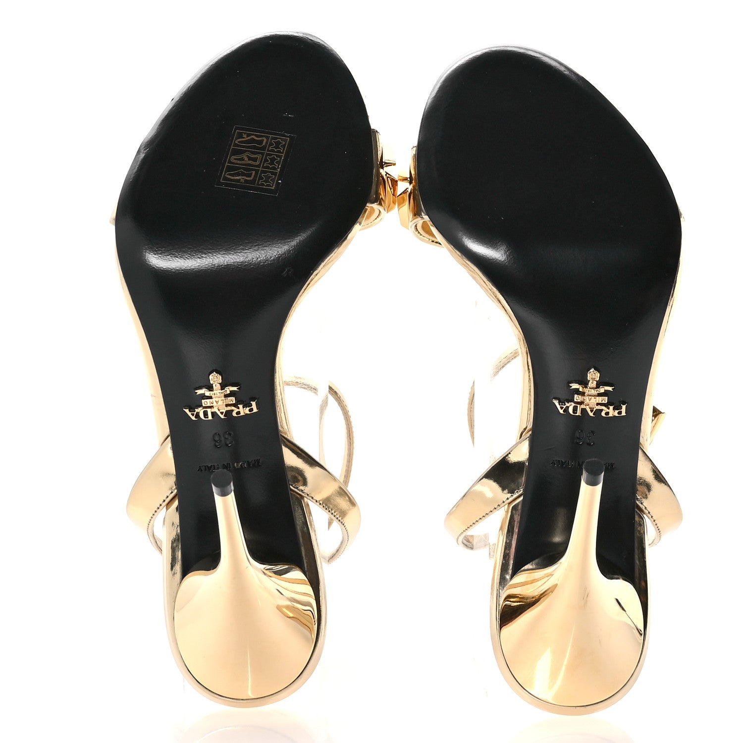 Prada Vernice Metal Stud Sandals 36 Platino 6 of 8