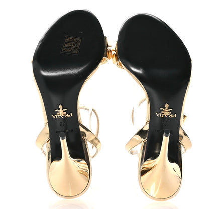 Prada Vernice Metal Stud Sandals 36 Platino 6 of 8