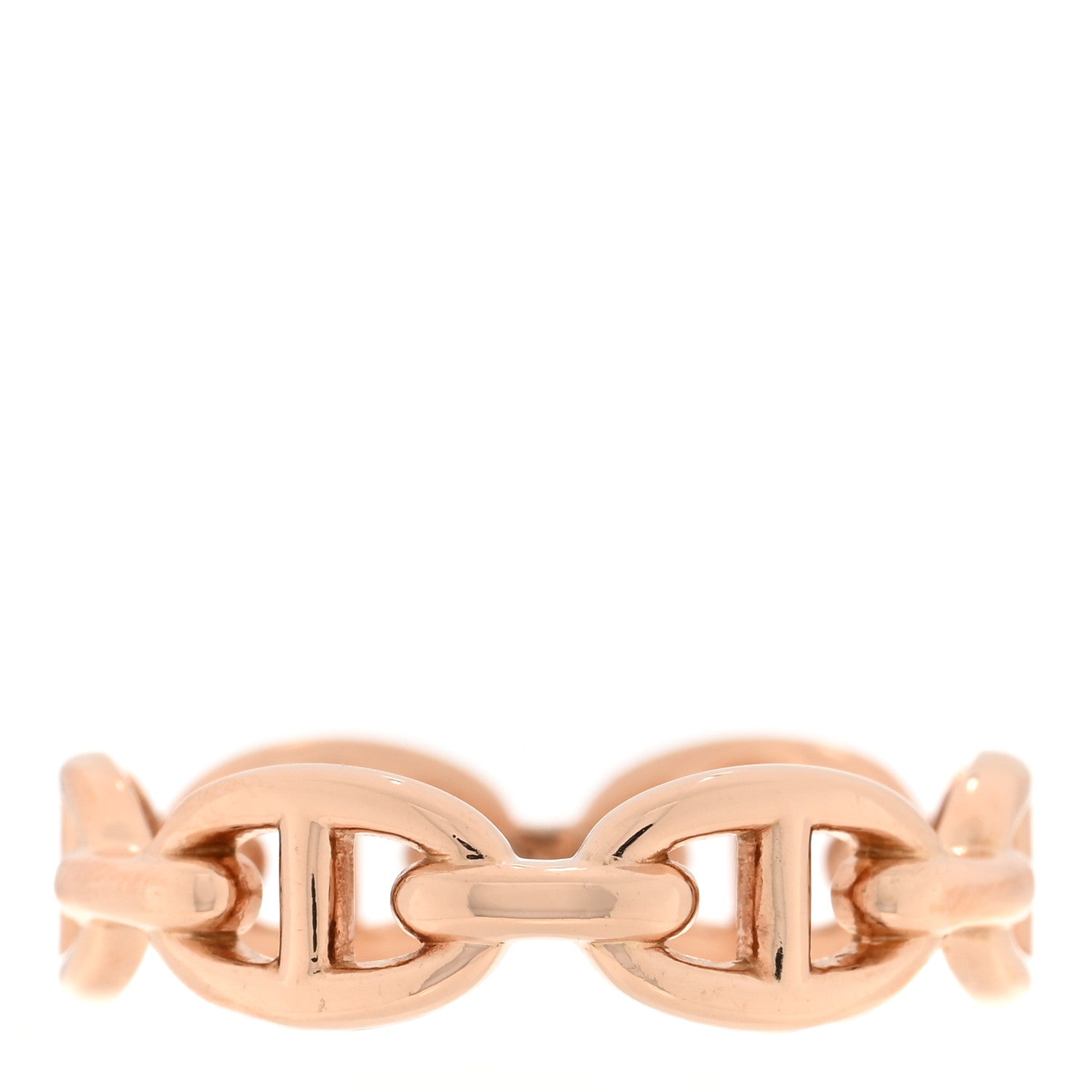Hermes 18K Rose Gold PM Chaine d'Ancre Enchainee Ring 57 8 1 of 7