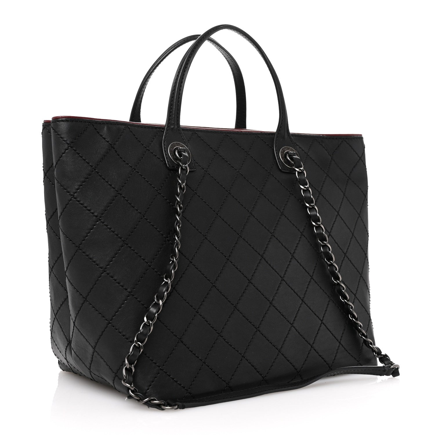 Chanel Calfskin Stitched Medium Shopping Tote Black 3 of 12