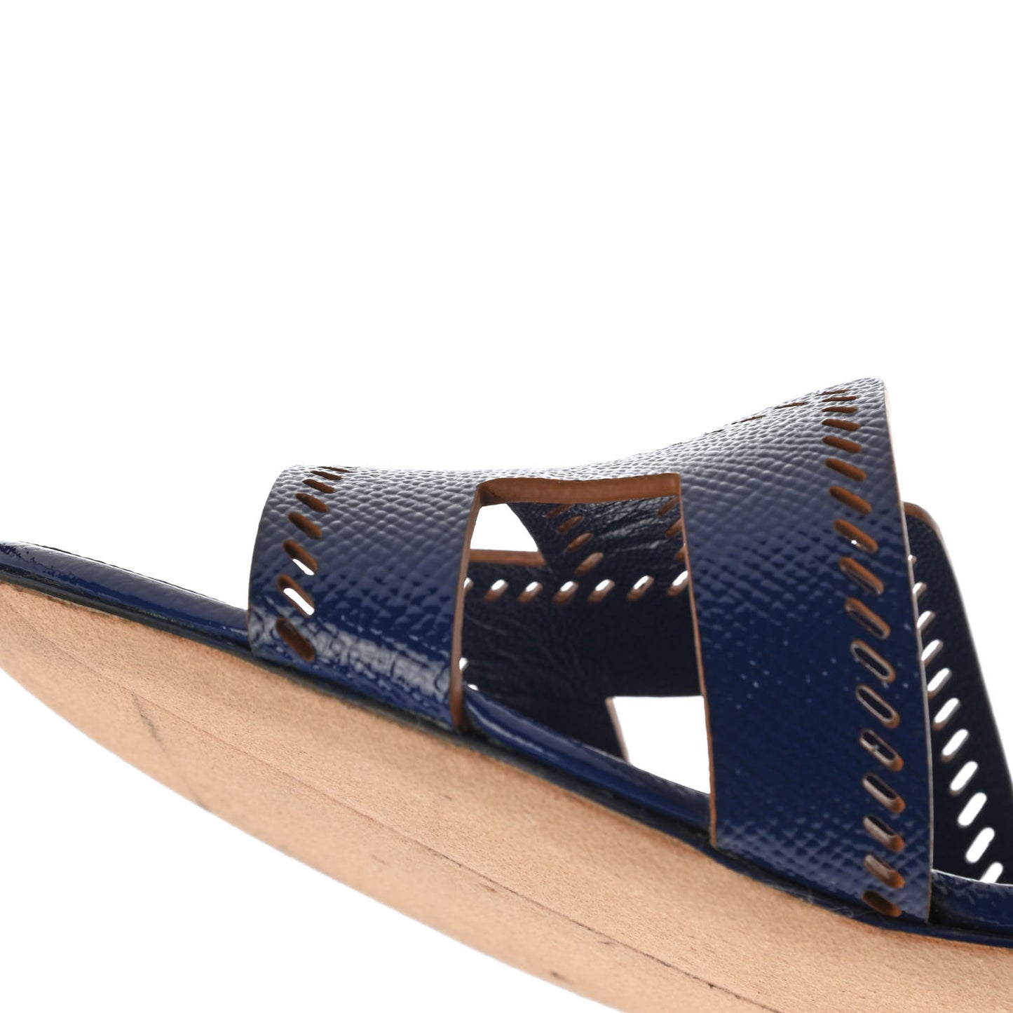 Patent Epsom Oasis Sandals 38.5 Bleu Saphir