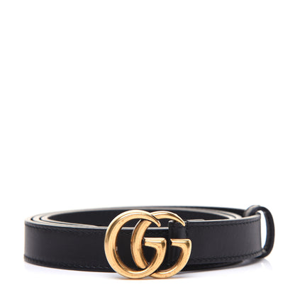 Gucci Calfskin Double G 20mm Belt 75 30 Black 1 of 8