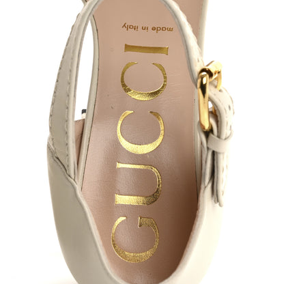 Gucci Nappa Horsebit Cross Strap 95mm Sandals 39 Mystic White 7 of 11