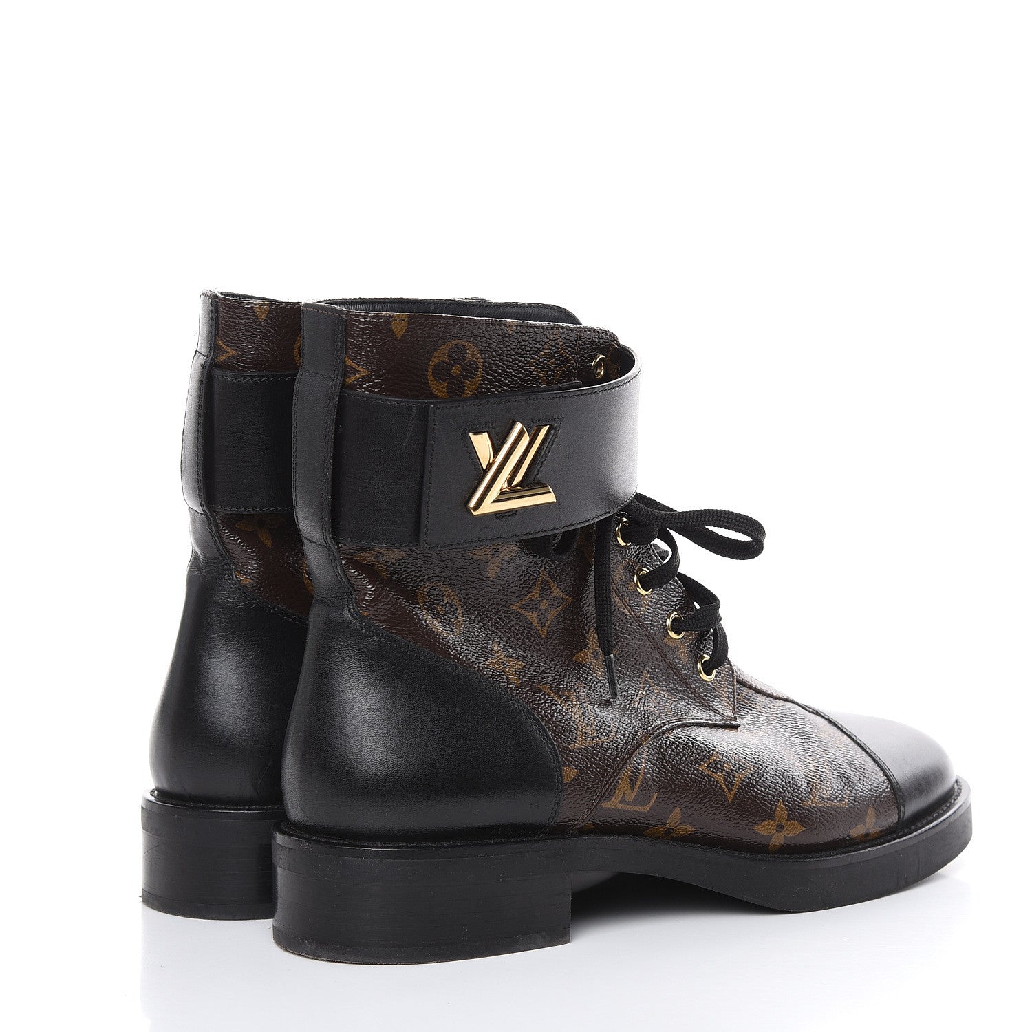 Louis Vuitton Calfskin Monogram Wonderland Flat Ranger Boots 41 Black 4 of 14