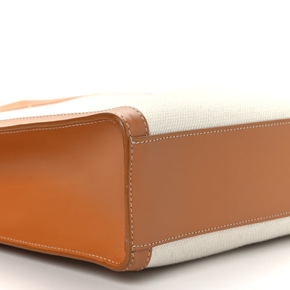 Celine Canvas Calfskin Vertical Cabas Natural Tan 7 of 8