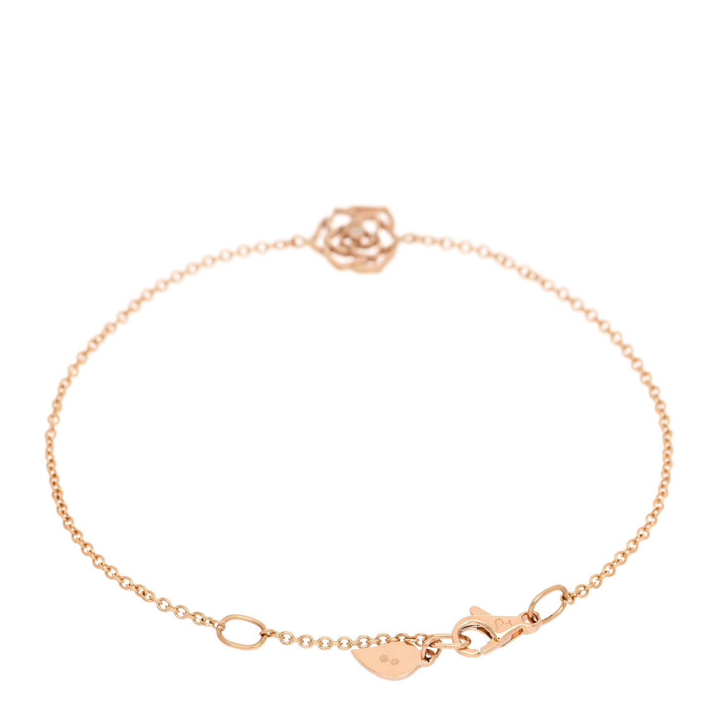 18K Rose Gold Diamond Rose Bracelet