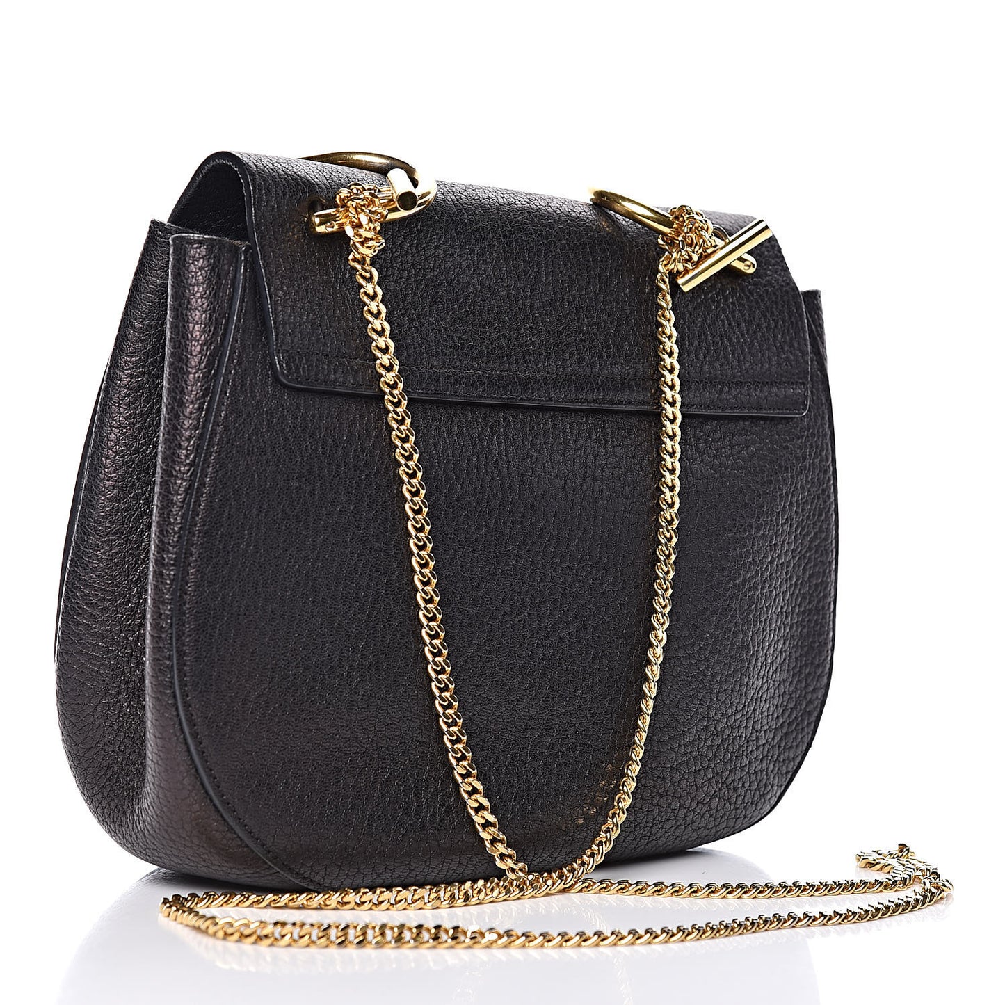 Grained Lambskin Drew Shoulder Bag Black