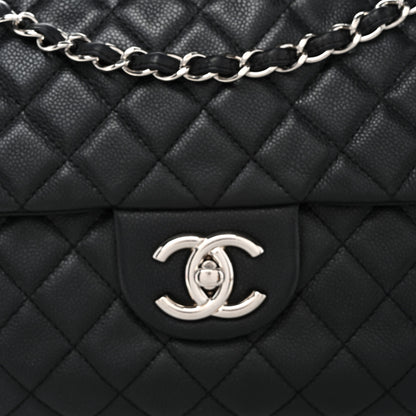 Chanel Washed Caviar Quilted Maxi Single Flap Black 7 of 10