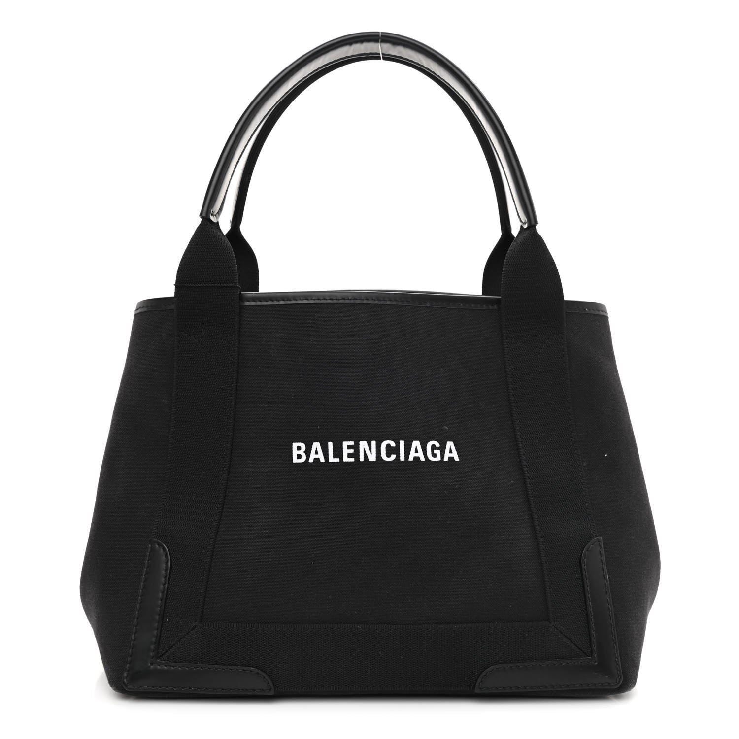 Balenciaga Cotton Canvas Calfskin S Navy Cabas Black 3 of 10