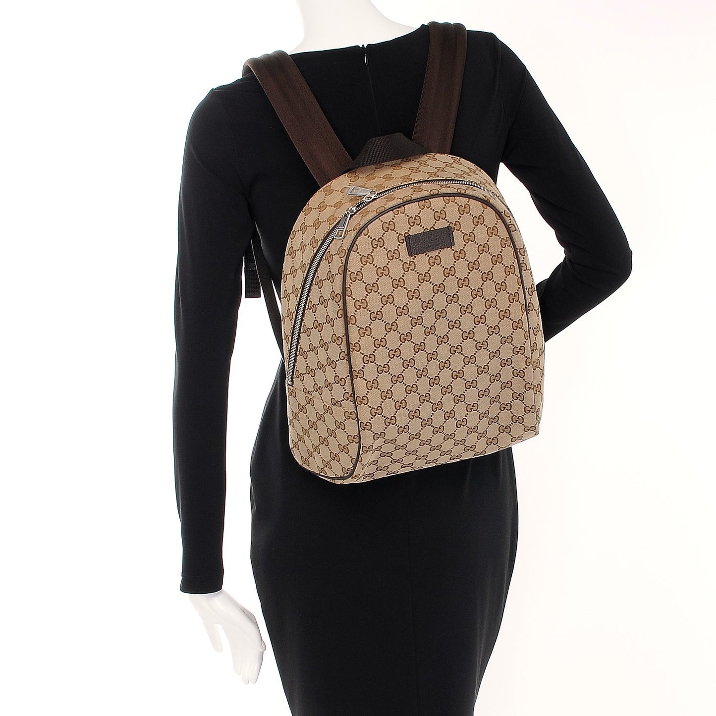 GG Monogram Travel Backpack Dark Brown