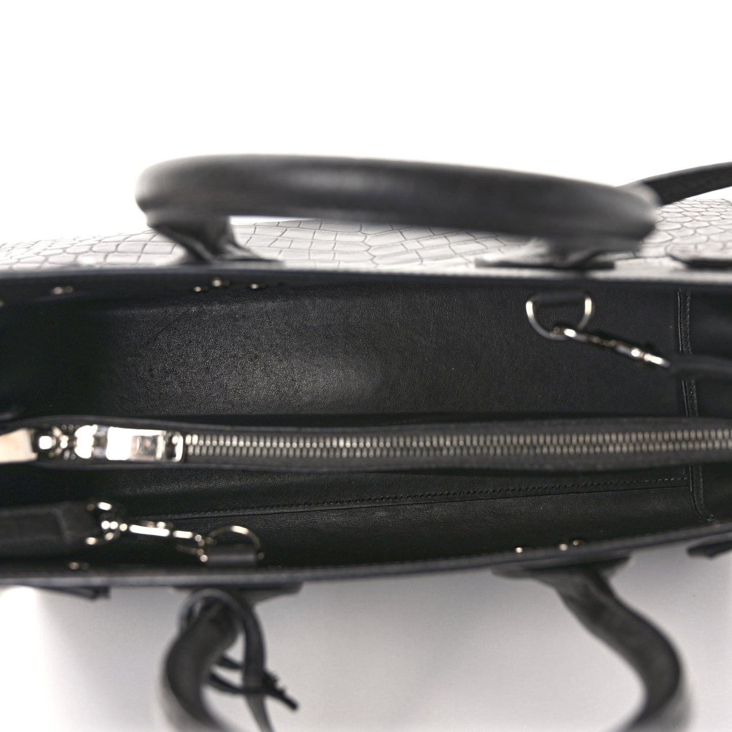 Calfskin Crocodile Embossed Small Sac de Jour Fog