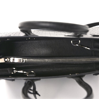Saint Laurent Calfskin Crocodile Embossed Small Sac de Jour Fog 5 of 8