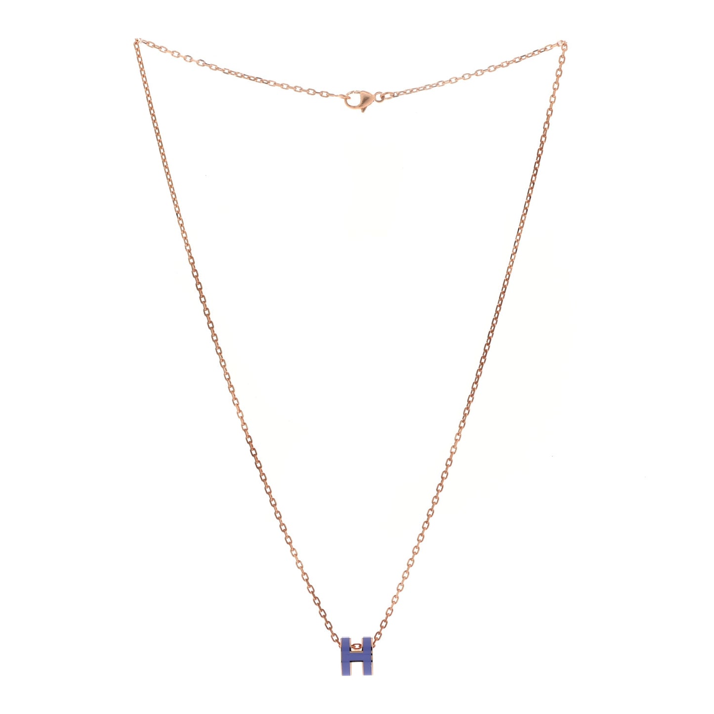 Lacquered Rose Gold Pop H Pendant Necklace Lilac