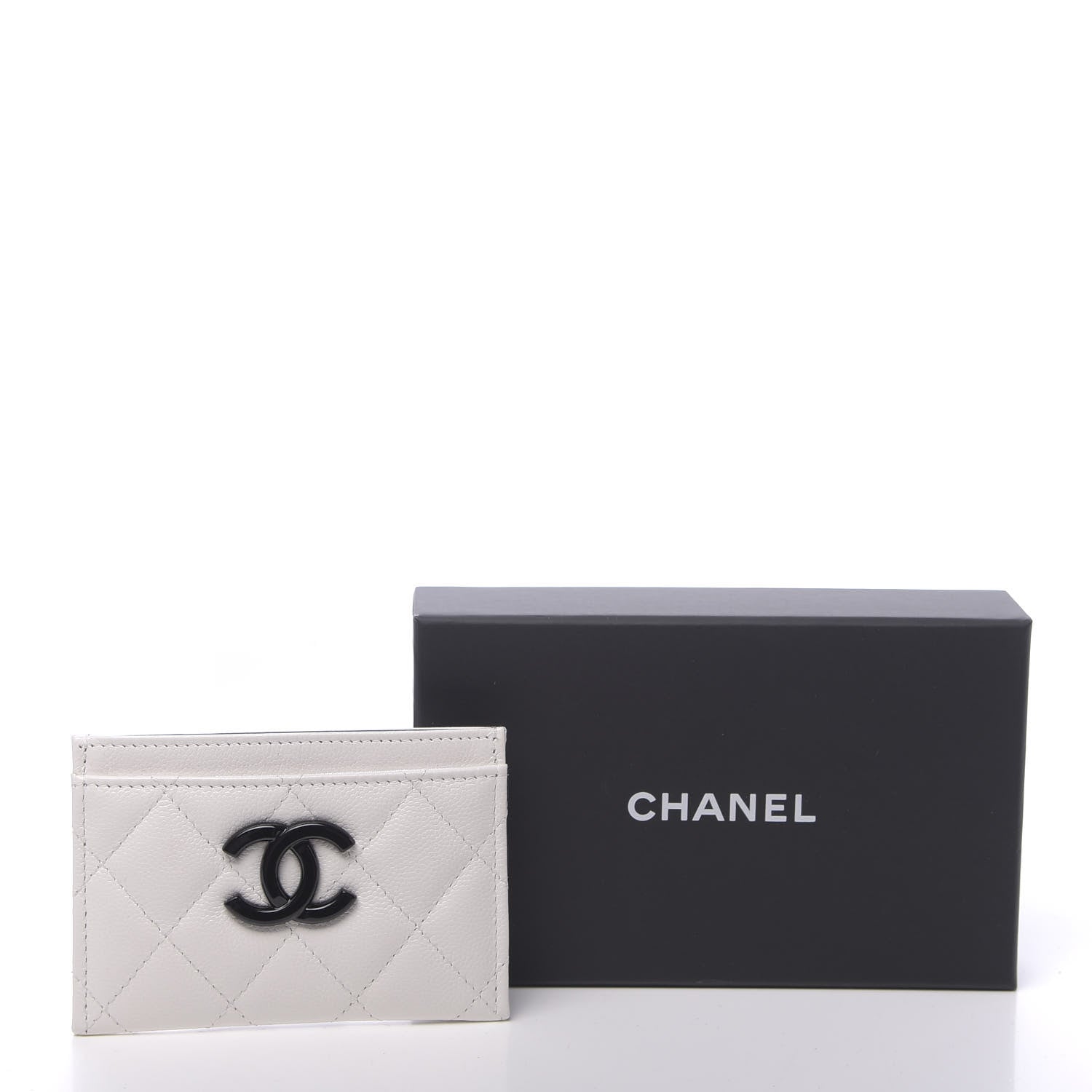 Chanel Caviar Quilted My Everything Card Holder White Black 9 of 9