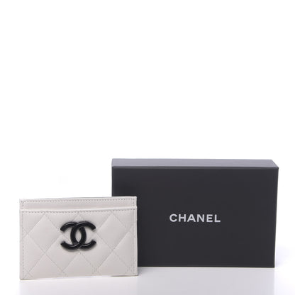 Chanel Caviar Quilted My Everything Card Holder White Black 9 of 9