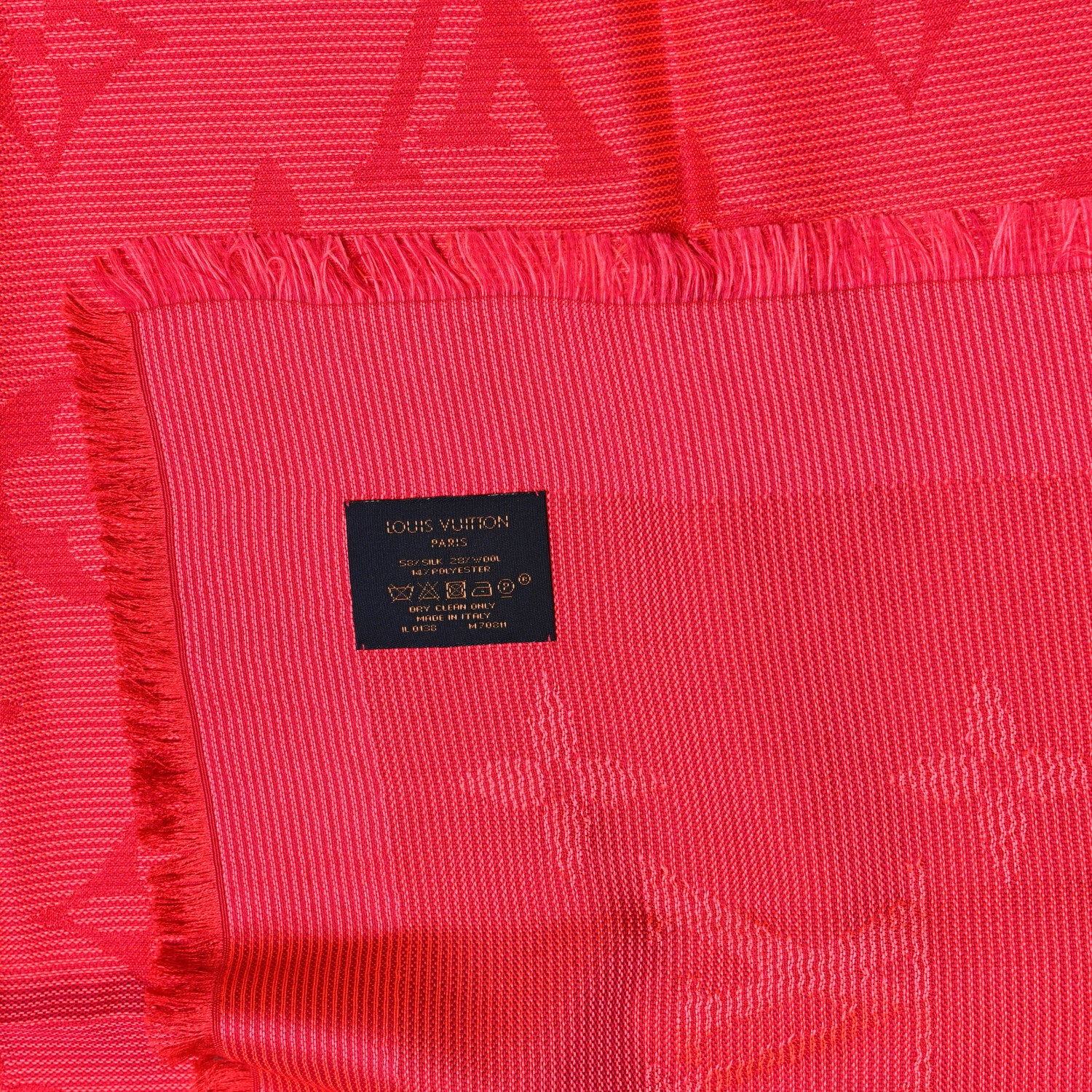 Louis Vuitton Silk Wool Monogram Shawl Pomme D'Amour 4 of 4
